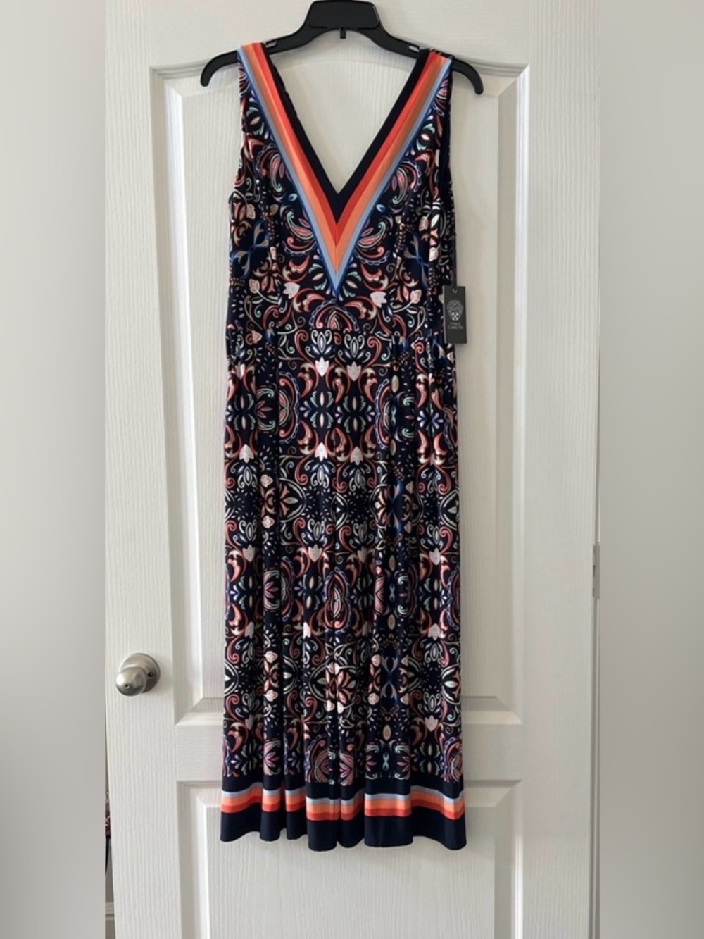 Vince Camuto Wide Leg Jumpsuit w/ Vibrant Pattern, Size 6 (can fit an 8) EUC